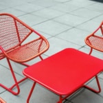 Metal Tubular Furniture Set in Red